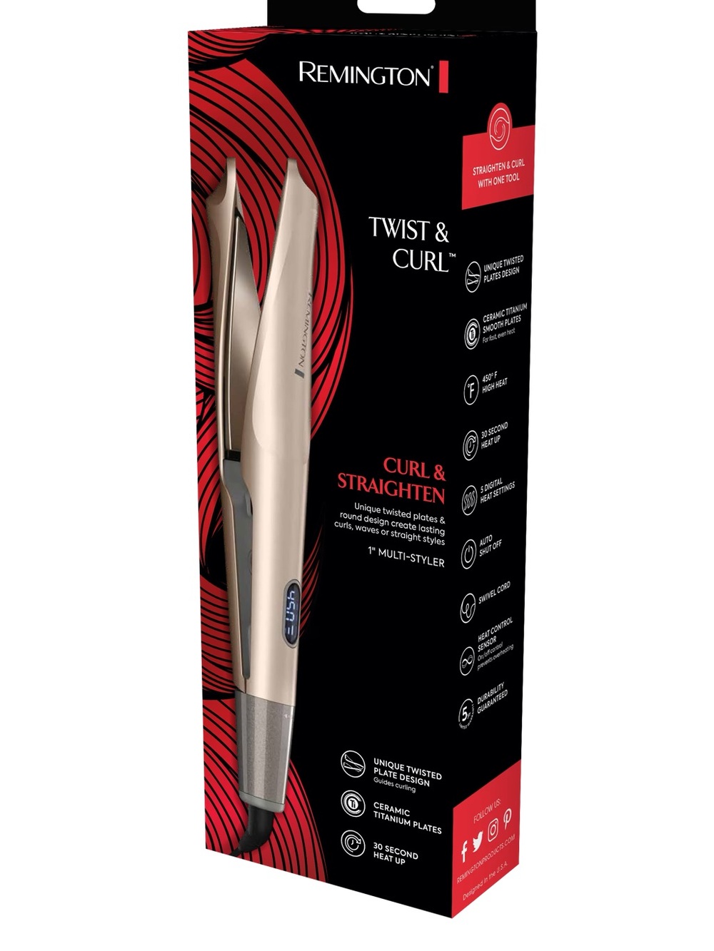 Remington Twist & Curl 1" Multi-Styler in Metallic Gold and Black